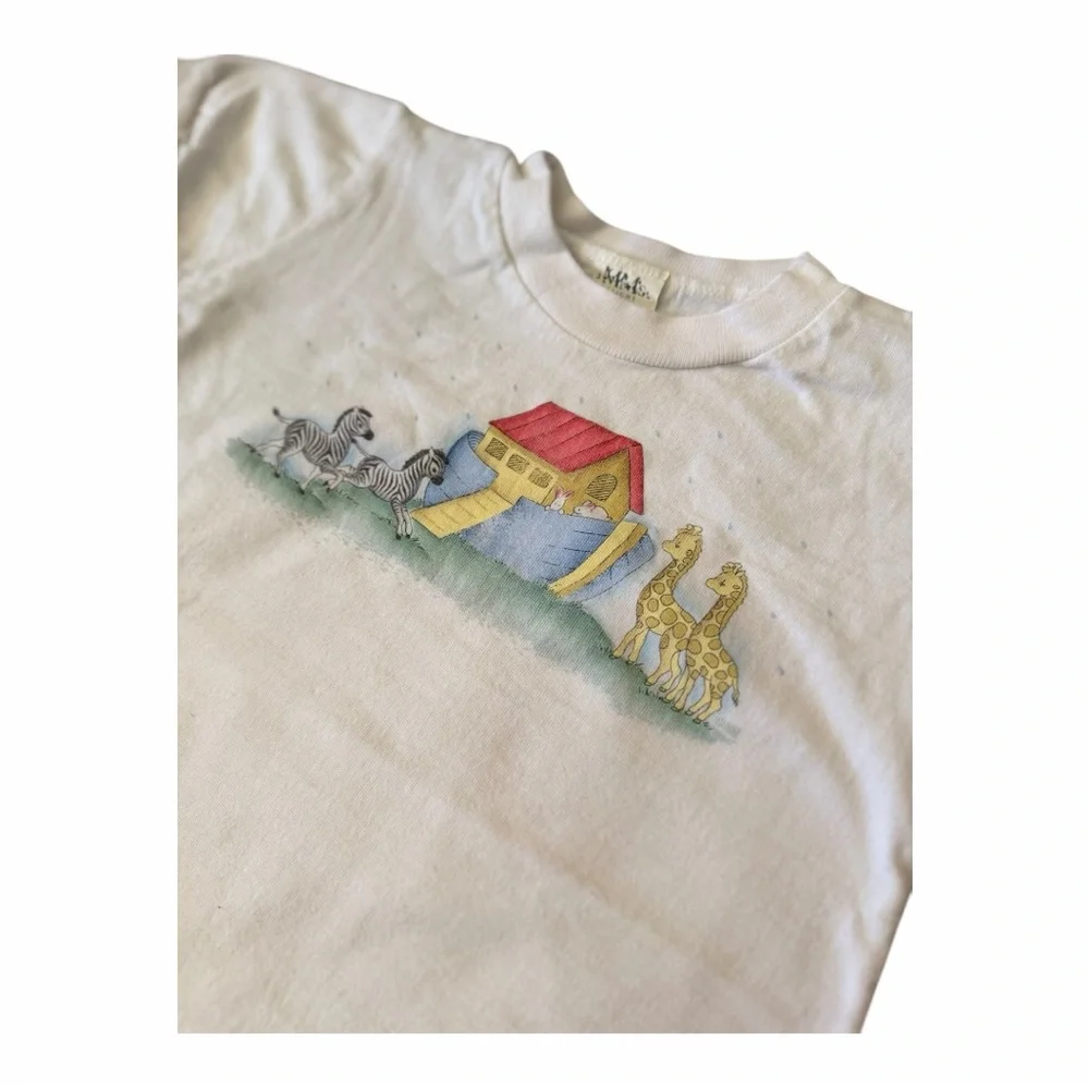 Vintage Noah’s Ark Infant Toddler Romper 12 Months Bible Story Christian onesie